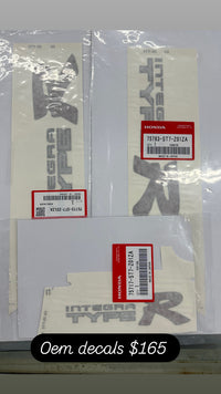 JDM GENUINE FOR HONDA INTEGRA DB8 DC2 TYPE-R STICKER DECAL COMPLETE  SET (3)