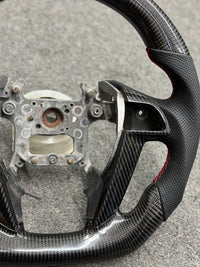 CARBON STEERING WHEEL - HONDA - ACCORD (2008-2012 8th Gen Black Leather)