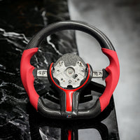 CARBON FIBER STEERING WHEEL - BMW M2 M3 M4 F30 F35 F80 F82 RED LEATHER