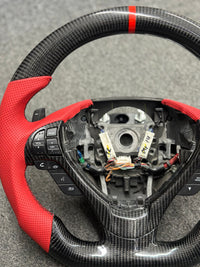 CARBON STEERING WHEEL - ACURA - TL 2009-2014 RED LEATHER