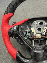 CARBON STEERING WHEEL - ACURA - TL 2009-2014 RED LEATHER
