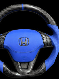 CARBON STEERING WHEEL - HONDA - CRV (2007-2011  BLUE LEATHER)