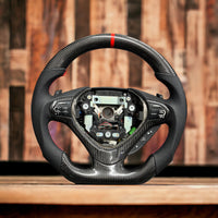 CARBON STEERING WHEEL - ACURA - TSX (2009-2014 BLACK RED)