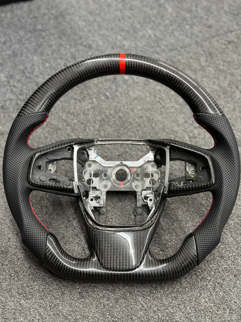 STEERING WHEEL - HONDA - CRV Black Leather Red line (2017 2018 Only )