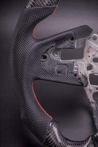 STEERING WHEEL - HONDA - CIVIC 10TH GEN BLACK LEATHER RED STRIPE