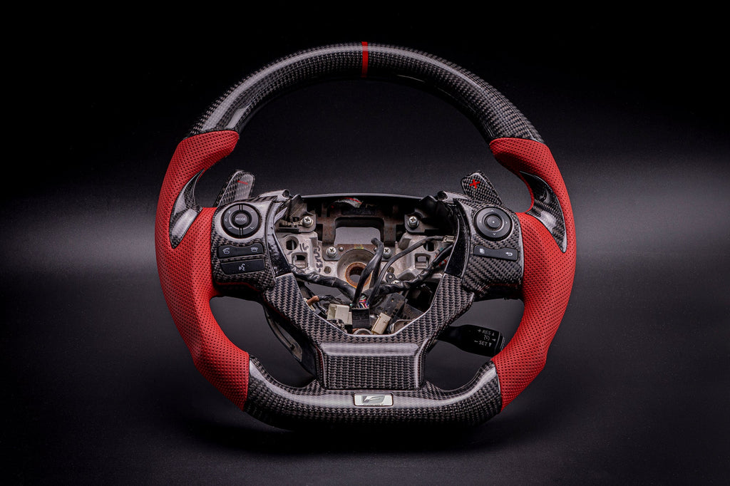 STEERING WHEEL - LEXUS (Red Leather) - IS250 / 300 / 350 (2014-2017)